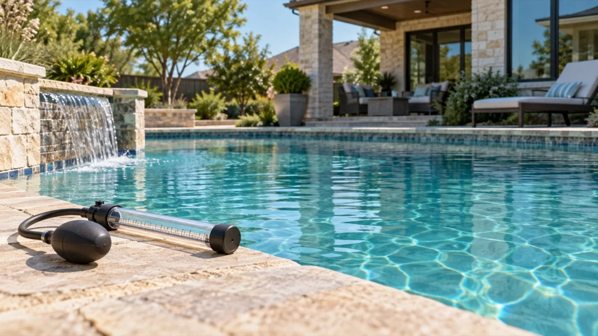 Illustration of a pool inspection setting